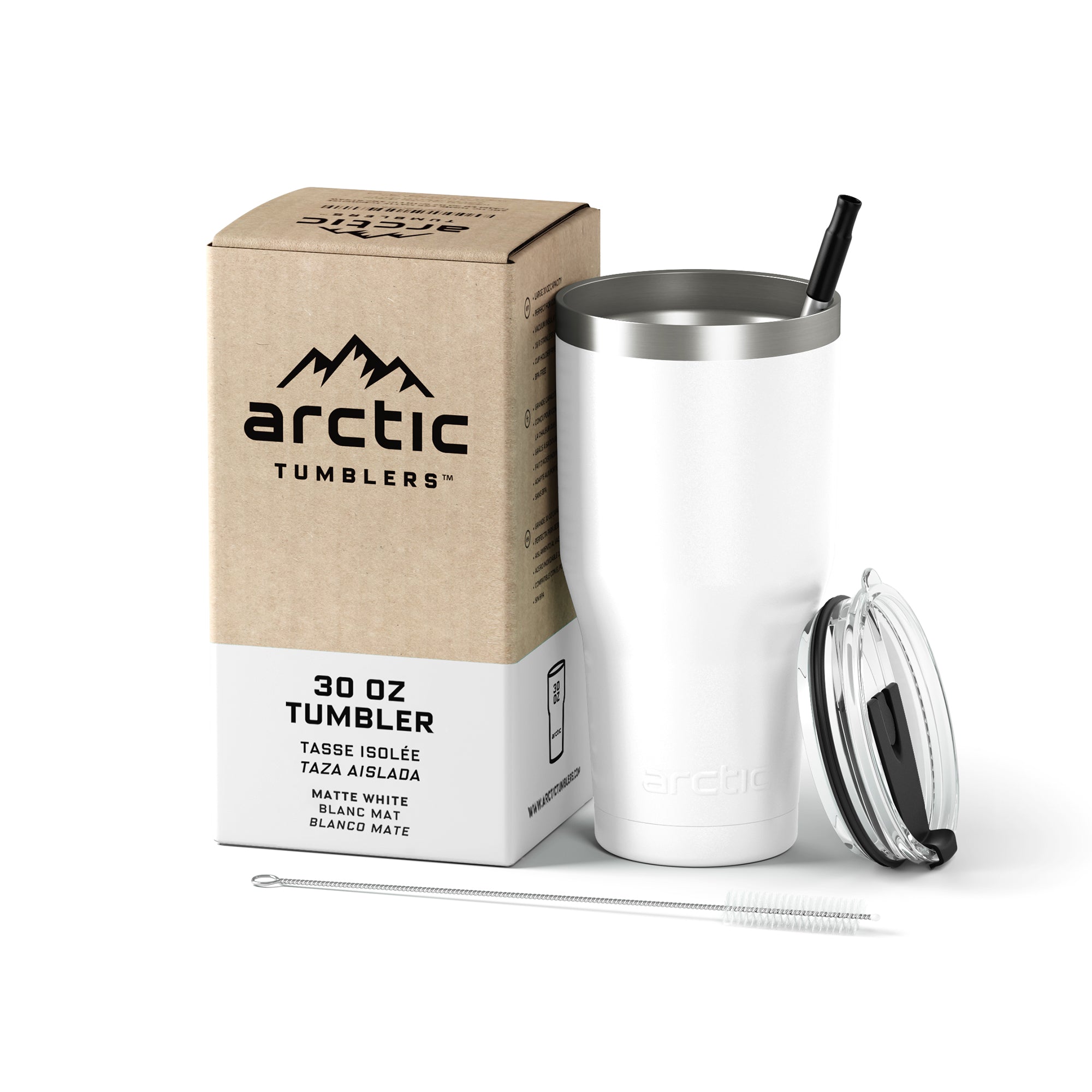Arctic Tumblers | 30 oz Matte Black Insulated Tumbler with Straw & Cleaner  - Retains Temperature up …See more Arctic Tumblers | 30 oz Matte Black
