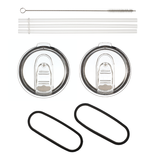 2-Pack Replacement Splash Proof Lids(With Straws Rubber Seals)